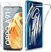 Produktbild HongMan für Oppo A91 Hülle +[3 Stück] Panzerglas Disschutzfolieplay, Oppo A91 Durchsichtig Case Transparent Silikon TPU Schutzhülle Premium 9H Gehärtetes Glas