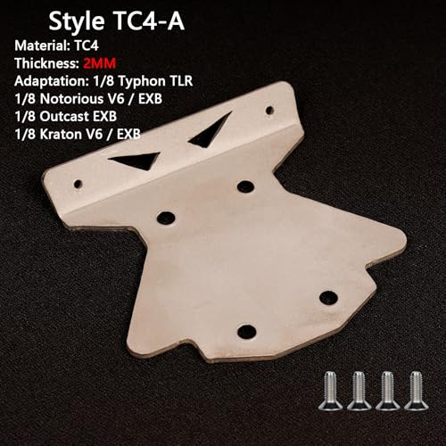 Image of Titanium Sparking Skid Plate Chassis Guard for Arrma 6S,2mm Thick Chassis Protector | 1 /8 Talion EXB /Typhon TLR /Kraton EXB /Notorious EXB,Undershield ,Skid Plate Chassis Armor Upgrade Part Bottom Cover-Titanium