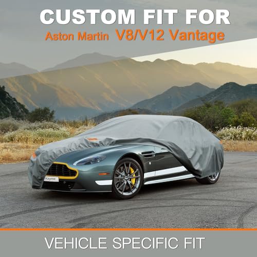 Image of Kayme Heavy Duty Car Cover Custom Fit Aston Martin V8 Vantage,V12 Vantage Coupe Roadster(2006-2025),Waterproof All Weather for Automobiles, Full Exterior Covers Sun Rain UV Protection.
