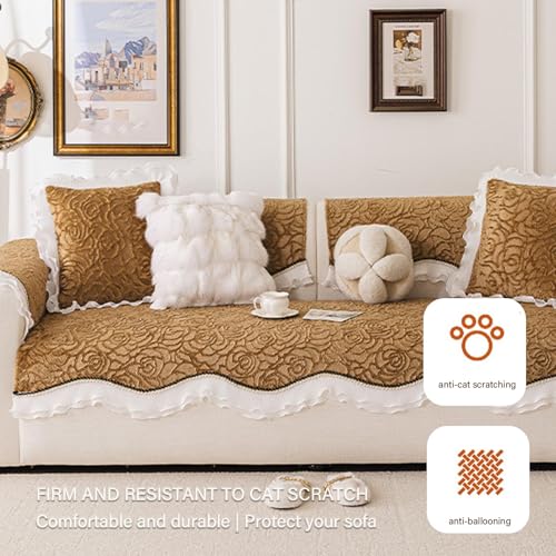 Housse canapé velours douce et infroissable pour causeuse grise - 6