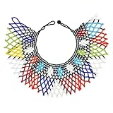 Multicolor African Necklace| African Jewelry| Zulu Beaded Bib Necklace| South African Statement Necklace| Maasai Necklace| Sister Gifts| (Color B)