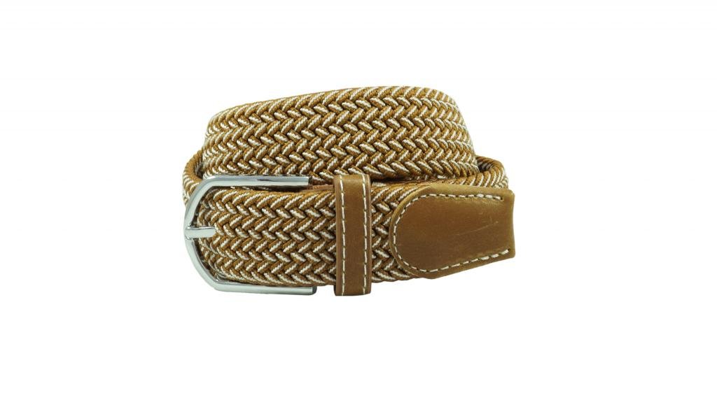The Tie HubSolid-White Elasticated Woven Belt For Men