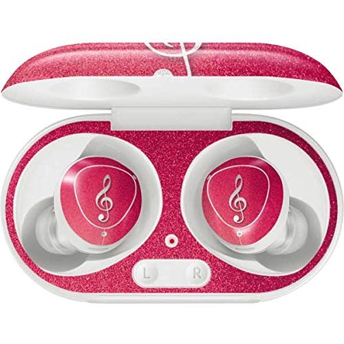 Skinit Decal Audio Skin Compatible with Galaxy Buds+ - Officially Licensed Originally Designed Pink Glitter Music Note Design