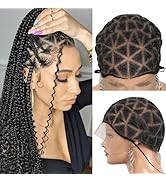 Zurffiy Braided Wig Cap for Crochet Braids Crochet Wigs Caps with Knots Full Double Lace Braid Wi...