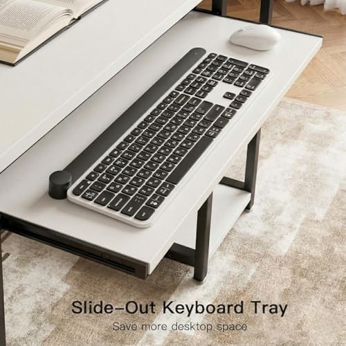 Image of TEKAVO Trio Computer Table for Home Pc | Office Table for Home with Monitor Riser and Keyboard Tray, Laptop Table, Work Table, Study Table, Modern Workstation | White Wood, Metal,(150x60x 75 cm)
