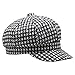 KORIXINE Women's Beret Caps French Hats Houndstooth Newsboy Hats for Women Girls Fashion Paperboy Cap Black
