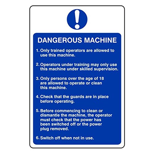 200mmx300mm Dangerous Machine Catering Information Sign Sticker Self Adhesive