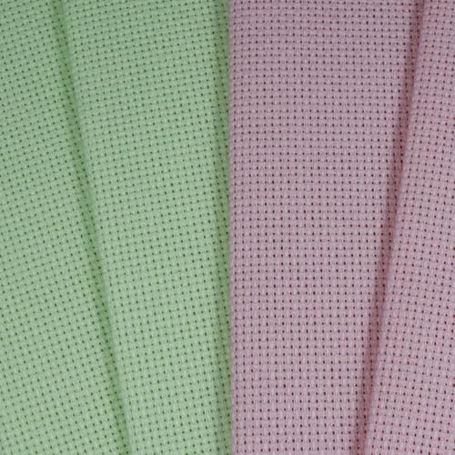Image of KCS 4 pc of 12 inch x 18 inch(30cmx45cm) 14CT Counted Cotton Aida Cloth Cross Stitch Fabric (Pink+Light Green)
