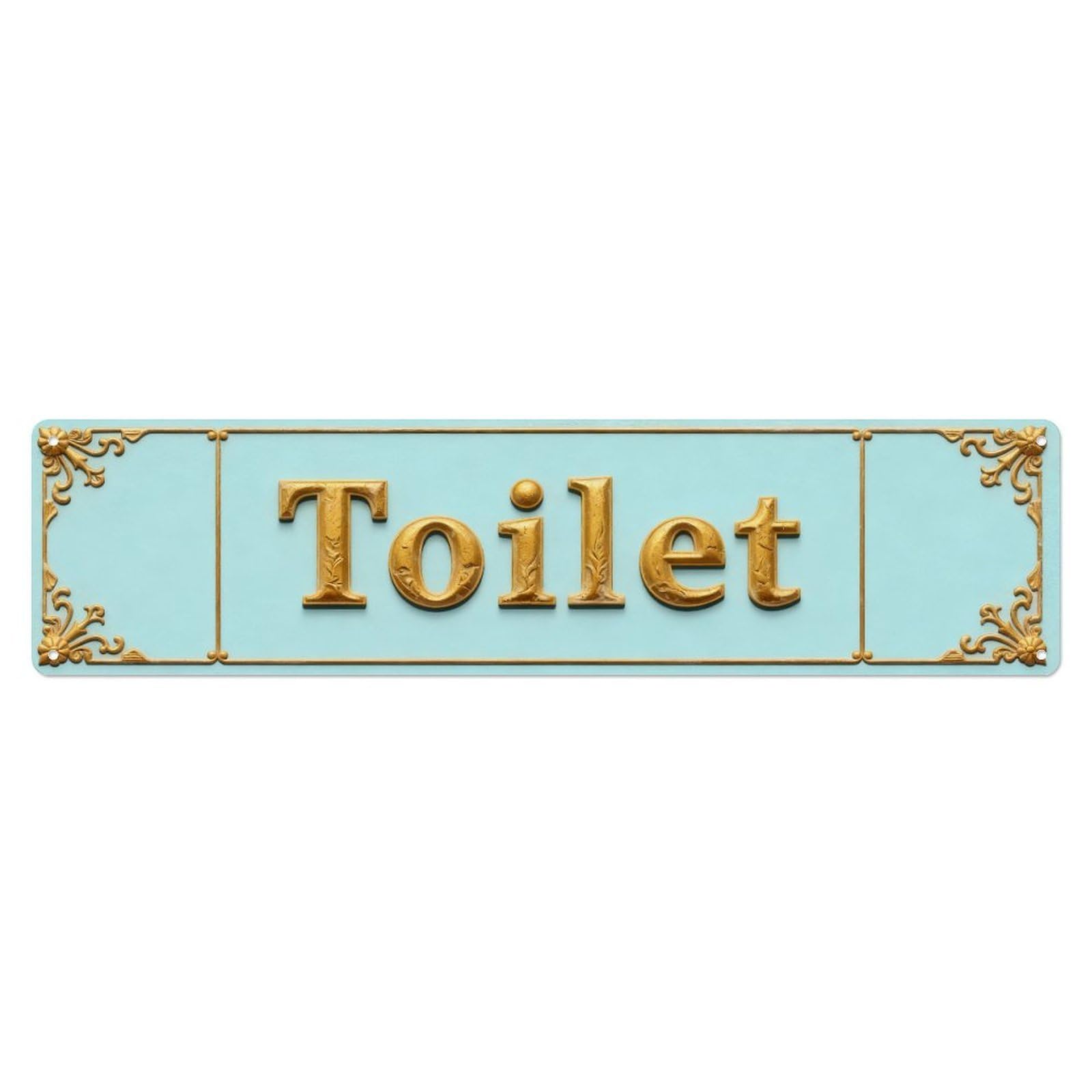 Golden Toilet Sign Metal Tin Sign Plaque