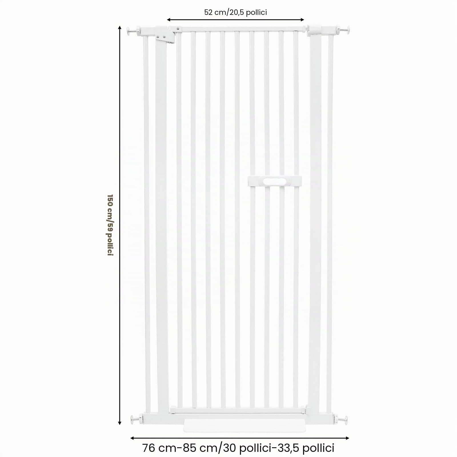 Griglia per Gatti Porta Senza Forare, Protezione per Animali Domestici, Protezione Estensibile per Animali Domestici, Griglia per Animali Domestici Extra Alta 150cm, Regolabile 76-85cm, Protezione