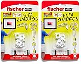 fischer - Fija cuadros para colgar cuadros sin agujeros, Blanco 8 uds (Paquete de 2)