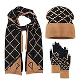 Gardez - vous confortable et élégant avec cet ensemble de trois pièces de chapeaux, écharpes et gants pour femmes. Le bonnet sans bord est fabriqué à partir d'un tissu tricoté doux, tandis que l'écharpe tricotée et les gants thermiques offrent une protection supplémentaire contre le froid.