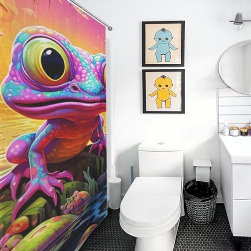 Rideau de douche grenouille imperméable en polyester lavable 152x183cm - 3