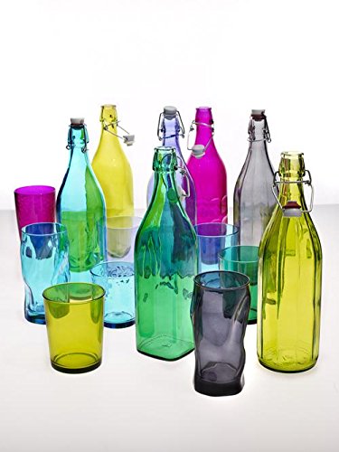 Bormioli Rocco Giara Bottle, 33.75-Ounce, Blue