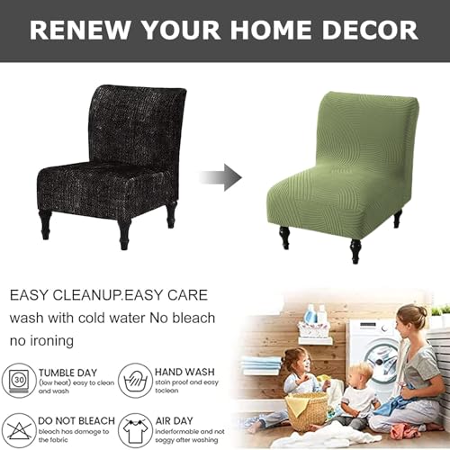 Image of Eco-Ancheng Armless Chair Slipcover Removable Armless Accent Chairs Covers Washable Armless Slipper Chair Slipcover Printed Armless Chair Furniture Protector Covers for Living Dining Room Hotel,22