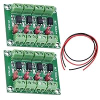Youmile 2PCS PC817 4 Kanal Optokoppler Isolationsplatine Spannungswandler 3.6-30 V Treiber Photoelektrisch isoliertes Modul mit 24 AWG Kabel