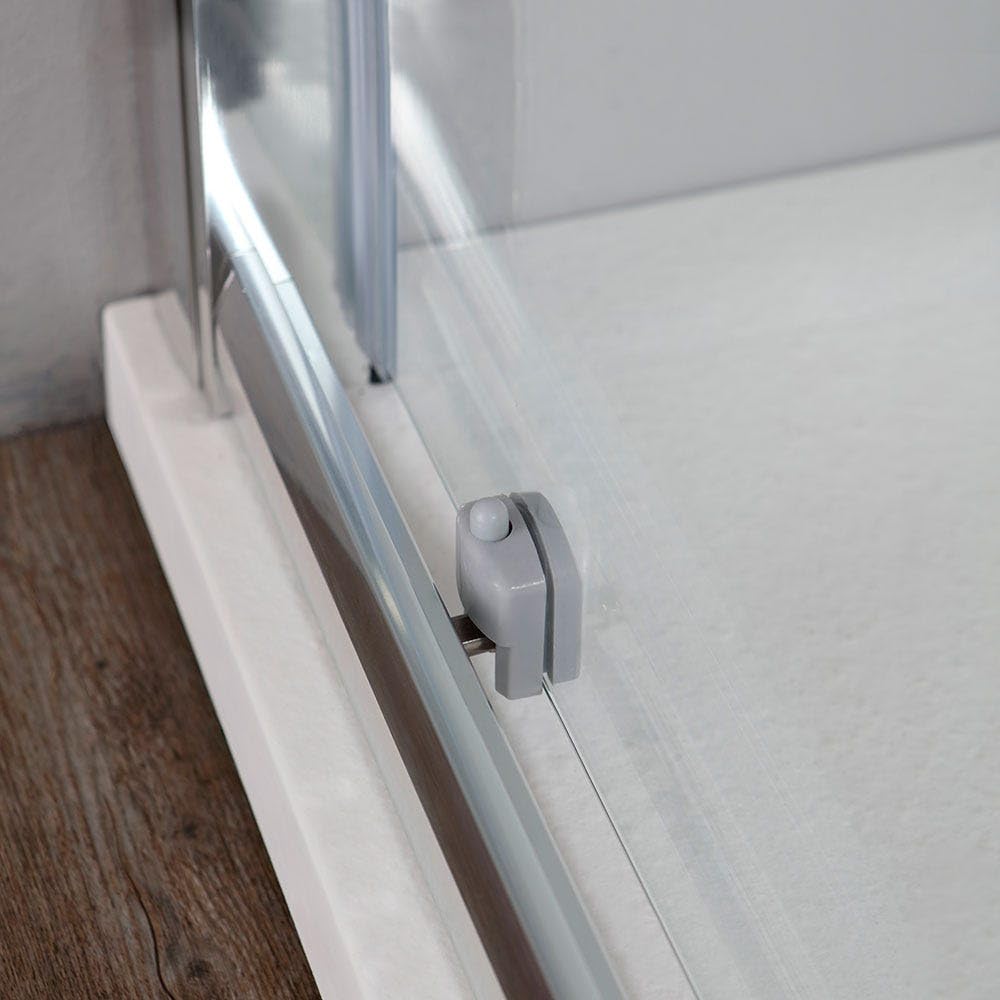Kiamami Valentina Cabina de ducha de 120 x 80 cm, deslizante, con lado fijo New Giada