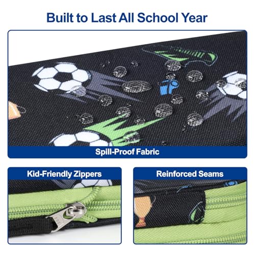 Image of Bagseri Pencil Case for Boys - Expandable Cute Kids Pencil Case | Wide Opening Pencil Pouch Organizer for School Supplies, Cute Kids Pencil Case for Boys, Green Jungle Dinosaur