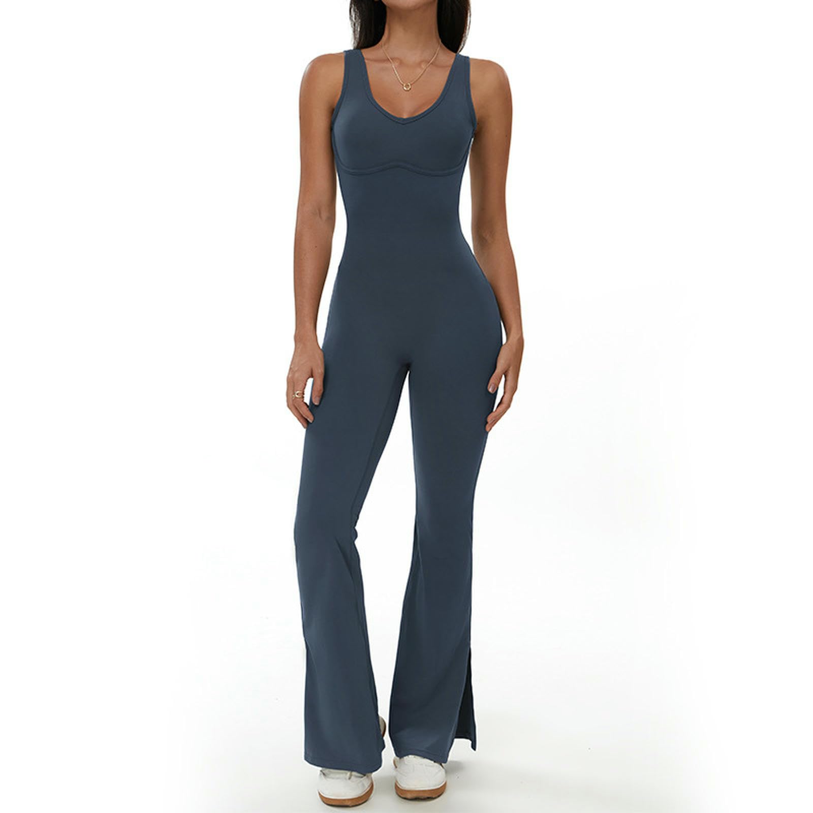 Traje de yoga que levanta la cadera con diseño de una pieza y corte campana