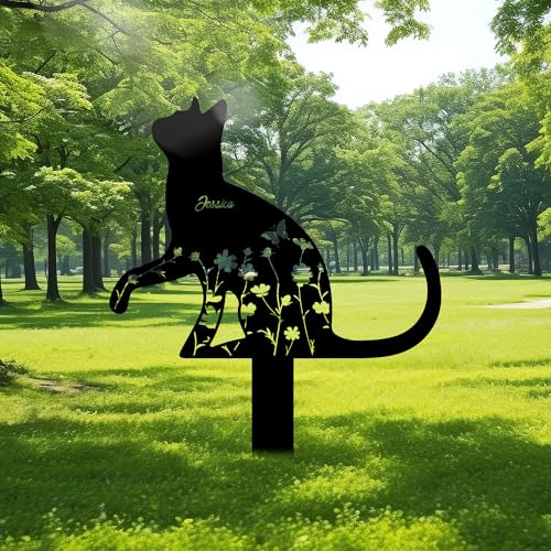 JLSKCN Grabstein Katze für Draußen Personalisiert, Tier Grabstein Katze, Grabsteine Für Haustiere Katze Metall Gedenksteine für Den Garten Grabdekoration Andenken an Den Hund (Katze) JLSKCN Grabstein Katze für Draußen Personalisiert, Tier Grabstein Katze, Grabsteine Für Haustiere Katze Metall Gedenksteine für Den Garten Grabdekoration Andenken an Den Hund (Katze)
