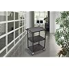 Luxor Multipurpose Three Shelves Structural Foam Plastic Storage Utility Cart - Black