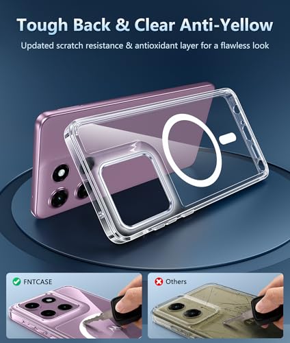 Image of FNTCASE for Motorola Moto G Stylus-2026 /2025 Case: Clear Magnetic Case with Screen Protector Military Grade Drop Anti Yellowing Cell Phone Cover - Shockproof Protective Bumper Transparent Cases(Clear)