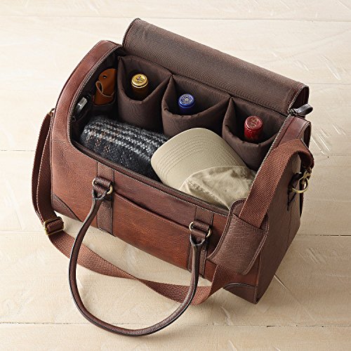 6-Bottle Leather BYO Weekender Wine Bag - Thumbnail 3