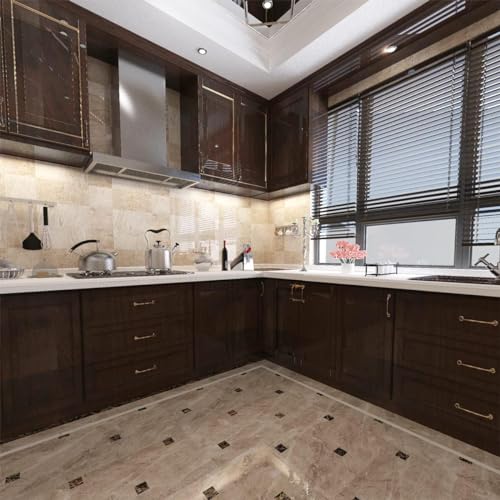 Image of SUNBIRD Wood Furniture Wallpaper Vinyl, Self-Adhesive Wood Wall Paper, Almirah,Kitchen Home Decoration 24in x 3 Meter (Black Wallnut)