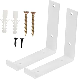 DOITOOL 2pcs Flower Pot Bracket Corner Wall Shelf Metal Corner Brackets L Brackets Heavy Duty Flower Box Railing Clamp Planter Bracket Holder Shelf Support Bracket Shelf Brackets Iron