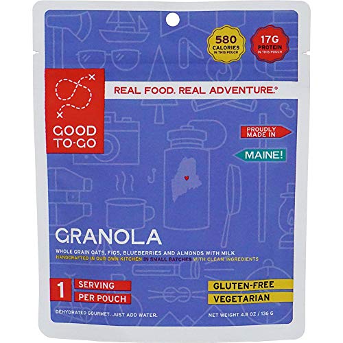 GOOD TO-GO Granola (Single Serving) | Camping & Backpacking Food | Just Add Water Backpacking Meals | Good To-Go Dehydrated Meals Taste Better Than Freeze Dried Food