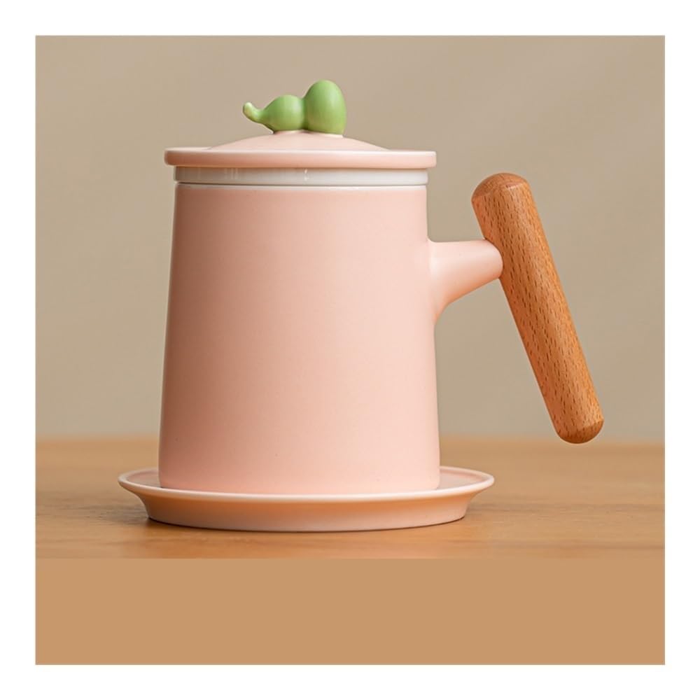 Tasse à thé Tasse à thé simple en céramique avec filtre et couvercle for la maison et le bureau Récipient de trempage(A)