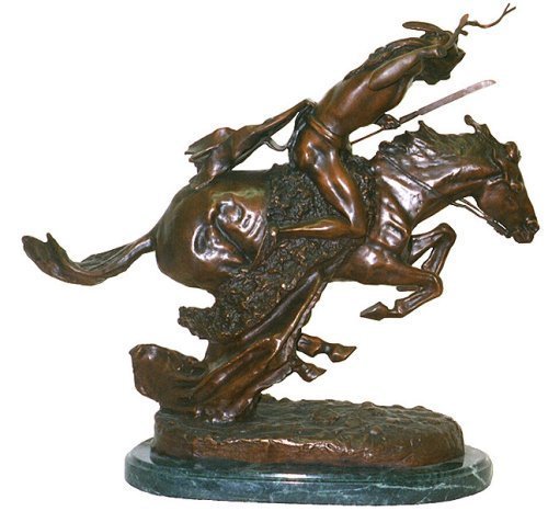 Artistic Solutions Pure Bronze Sculpture Statue Cheyenne By Frederic Remington Monumental Size 4.5 Ft Tall #TOP1