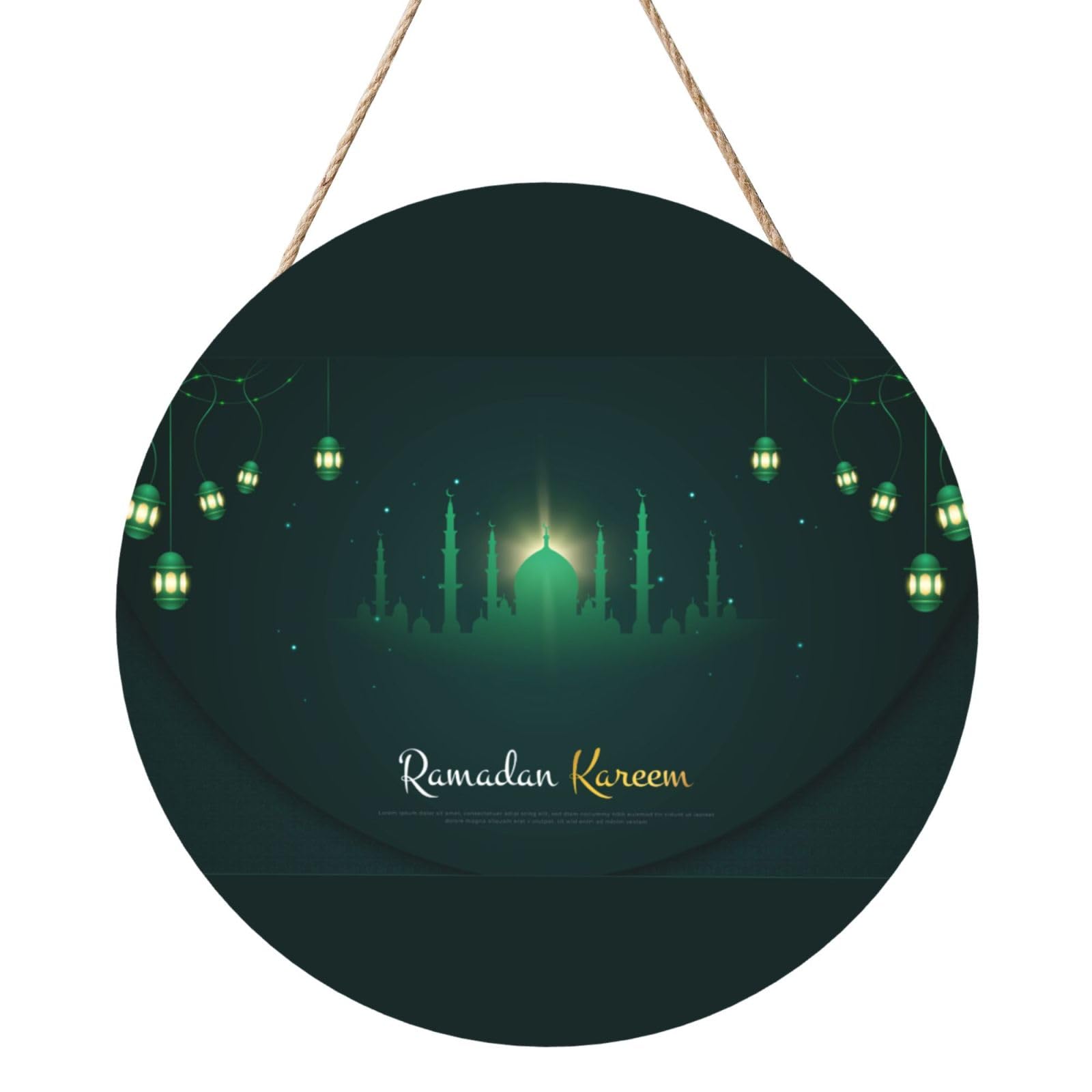 Ramadan Kareem Door Signs Plaques Wood Welcome Sign For Front Door Wall Hanging For Home Farmhouse Office Classroom Party Decoration
