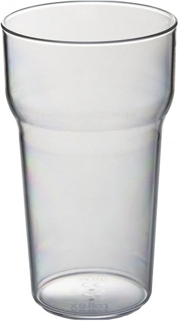 Virtually Glass Set of 6 Roltex Unbreakable Reusable Polycarbonate Plastic Tulip Shaped Stacking Half Pint glasses