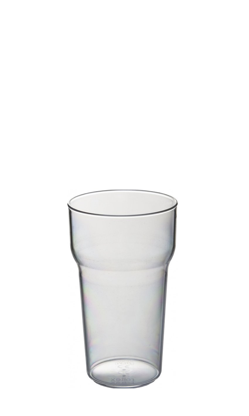 Set of 6 Unbreakable Reusable Polycarbonate Plastic Tulip Shaped Stacking Half Pint Glasses, Transparent
