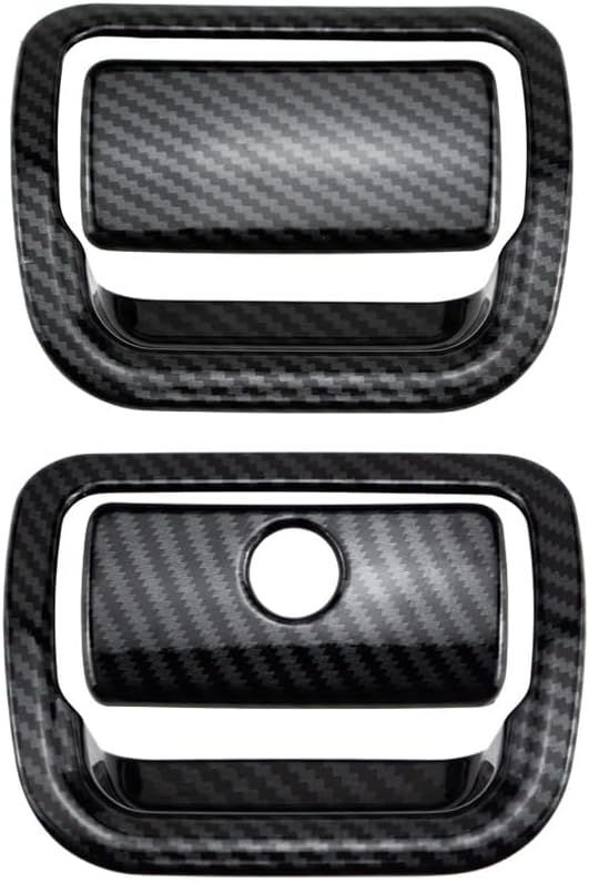 4pcs ABS Carbon Fiber Glove Storage Box Handle Cover Trim Compatible with Chevrolet Silverado 2019-2022