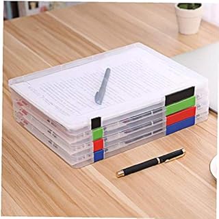 1pcs A4 Transparent Storage Box Plastic Document Paper Filling Case File Stationery Desktop Storage Box(random Color)