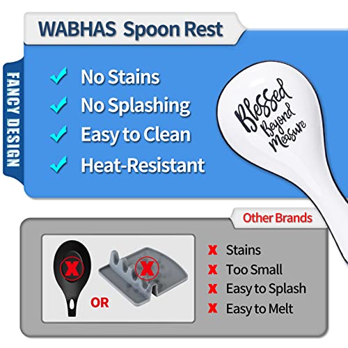 Wabhas Spoon Rest For Stove Top, White Ceramic Spoon Rest For Kitchen Counter, Spoon Holder For Stove Top, Kitchen Decor, Ladle Holder For Countertop #TOP5