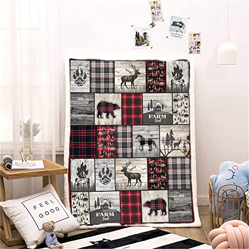 Wolf-Bear-and-Deer-Throw-Blanket-Rustic-Cabin-Decor-Woodland-Blanket-Plaid-Christmas-Blanket-Gifts-for-Women-Southwestern-Farmhouse-Decor-for-Couch-Bed-Livingroom Wolf Bear and Deer Throw Blanket Rustic Cabin Decor Woodland Blanket Plaid Christmas Blanket Gifts for Women Southwestern Farmhouse Decor for Couch Bed Livingroom