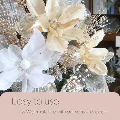 Sea Team 24-Pack Artificial Glitter Berry Stem Ornaments, Decorative Bead Sticks, Glittery Twigs, Picks, Branches for Christmas Tree, Small Vase, Holiday, Wedding, Party (17 Inches, Rose Gold) by Sea Team - Image 4