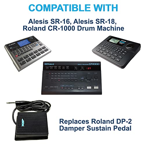 Hqrp Foot Switch Сompatible With Alesis Sr-16 Sr-18 Roland Cr-1000 Drum Machine Dp-2 Damper Sustain Pedal #TOP6