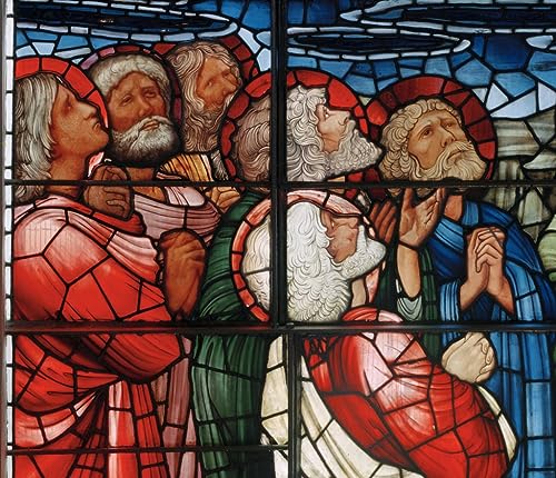Toile murale Edward Burne Jones : peinture Le détail de la fenêtre de l'ascension salon 60x90cm