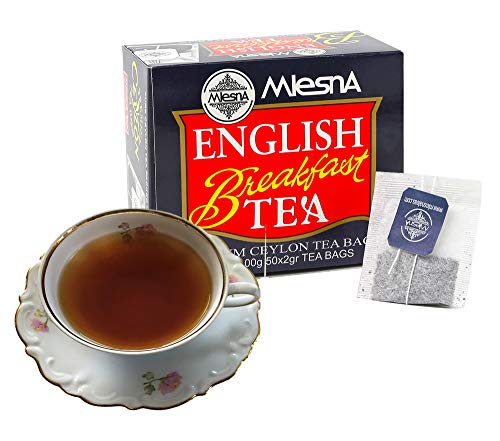 Mlesna English Breakfast Bags -Ozone Friendly Fine Tea 100 Individual Bags Best for Hot Tea or Iced Tea (2 Pack of 50 Tea Bags)