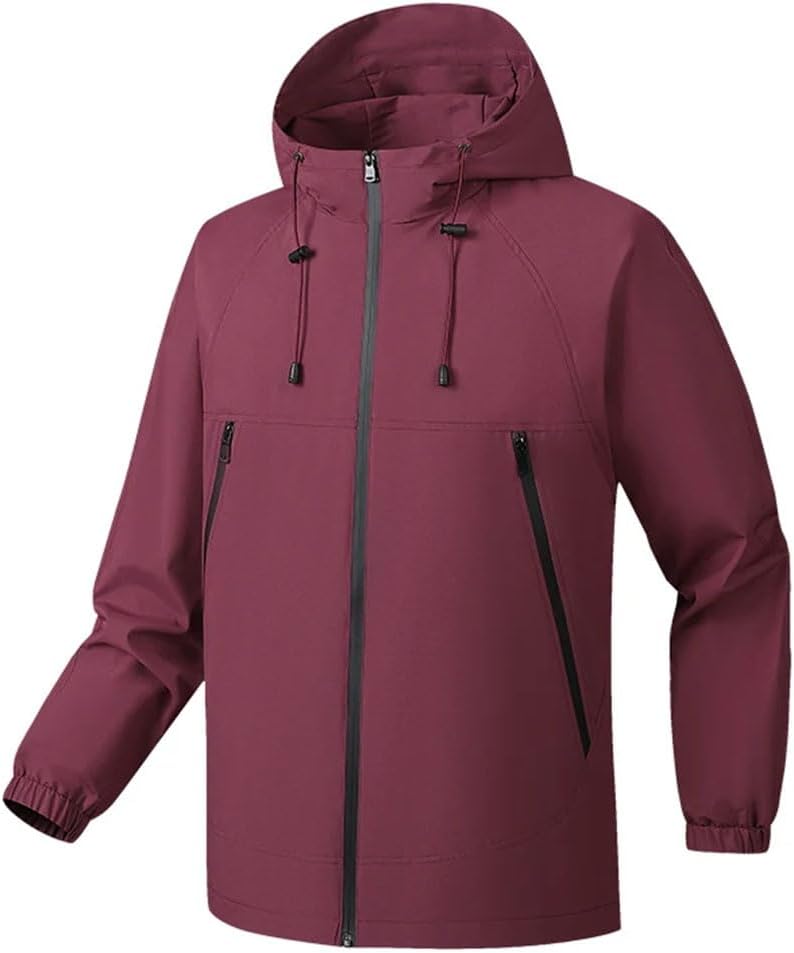Men's Autumn Casual Slant Pocket Zipper Windbreaker Couple Outdoor Mountain Climbing Camping Lightweight Jacket