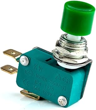 DS-438 DS-438 Momentary Red/Green Push Button Actuator Micro Limit Switch 12mm Push Button Switch 6.3mm Contact Color DS-438-Green