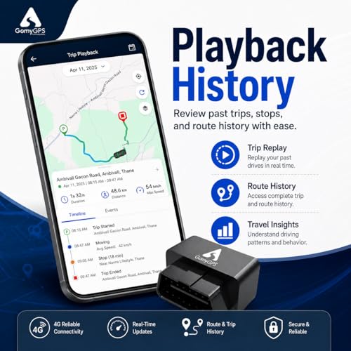 Image of 4G Enabled Plug & Play OBD GPS Tracker for Car, Truck, & Bike | 5G Sim | Driving History & Geofence Alerts | Real-Time Location | Bluetooth Enabled | Android App Support
