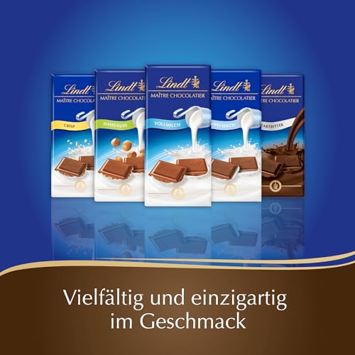 Lindt Schokolade | Vollmilch Haselnuss Tafel | 100g | zartschmelzende Vollmilch-Schokolade und knackigen Haselnussstücken | Schokoladen-Tafel 5