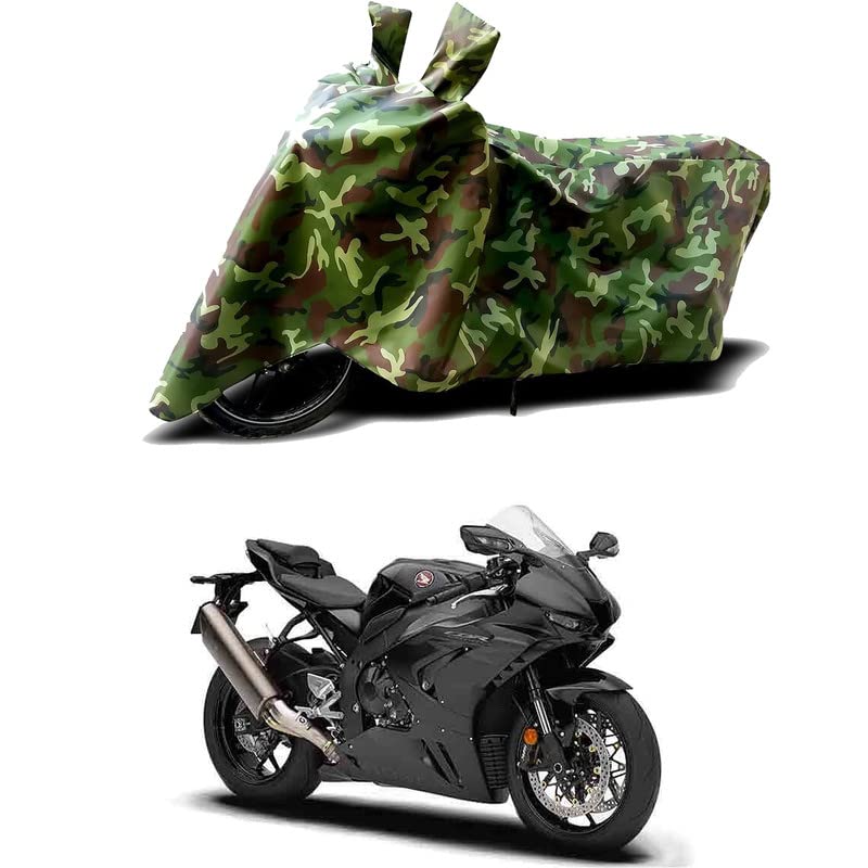 Image of 100% Water Resistant Full Bike Scooty Two Wheeler Body Cover Compatible For Honda CBR1000RR-R /UV-Rays /Heat Protection /Birds Dropping /Scratchproof /Dust proof /Waterproof /All Varient[Green MJ]