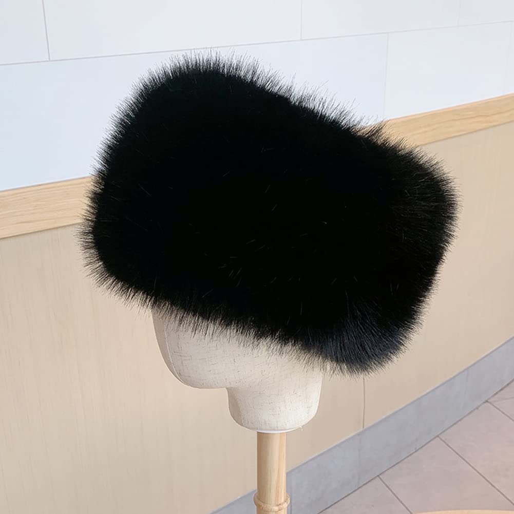 Cache-oreilles En Fausse Fourrure Pour Femme - Bandeau Pliable, Thermique, Noir, Neuf Avec étiquettes