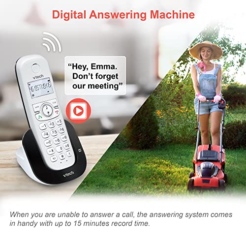 VTech CS1550 DECT Schnurloses Telefon mit Anrufbeantworter, innovativer Ladestation, ECO Modus, Anrufererkennung/Anklopffunktion, Freisprecheinrichtung, hintergrundbeleuchtetem Display und Tastatur